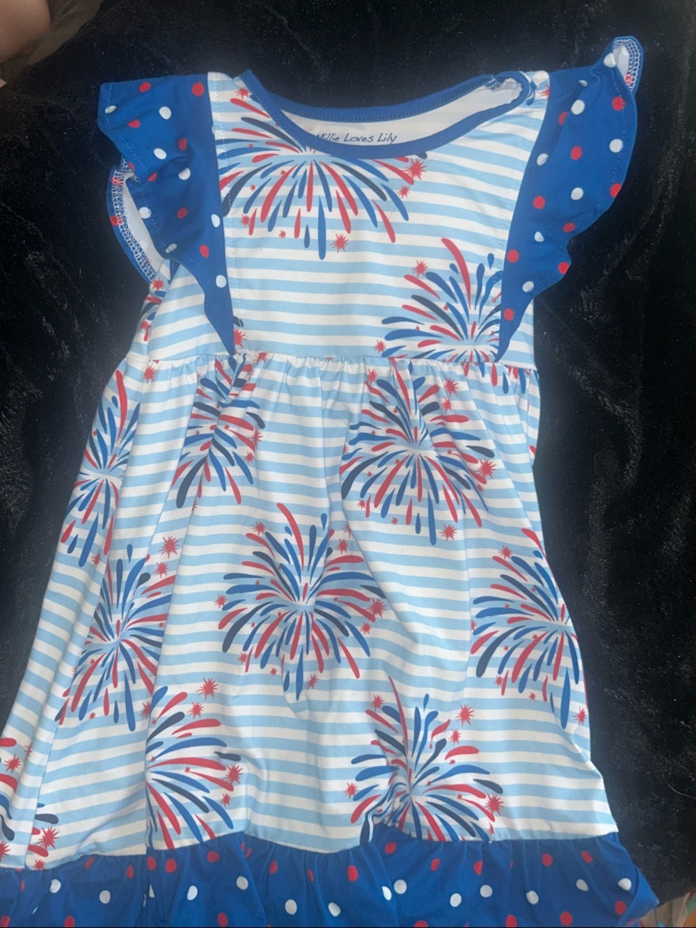 Millie Loves Lily Girls' Firework Stripe Dress - Red, Blue, White